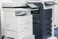 close up two office printers